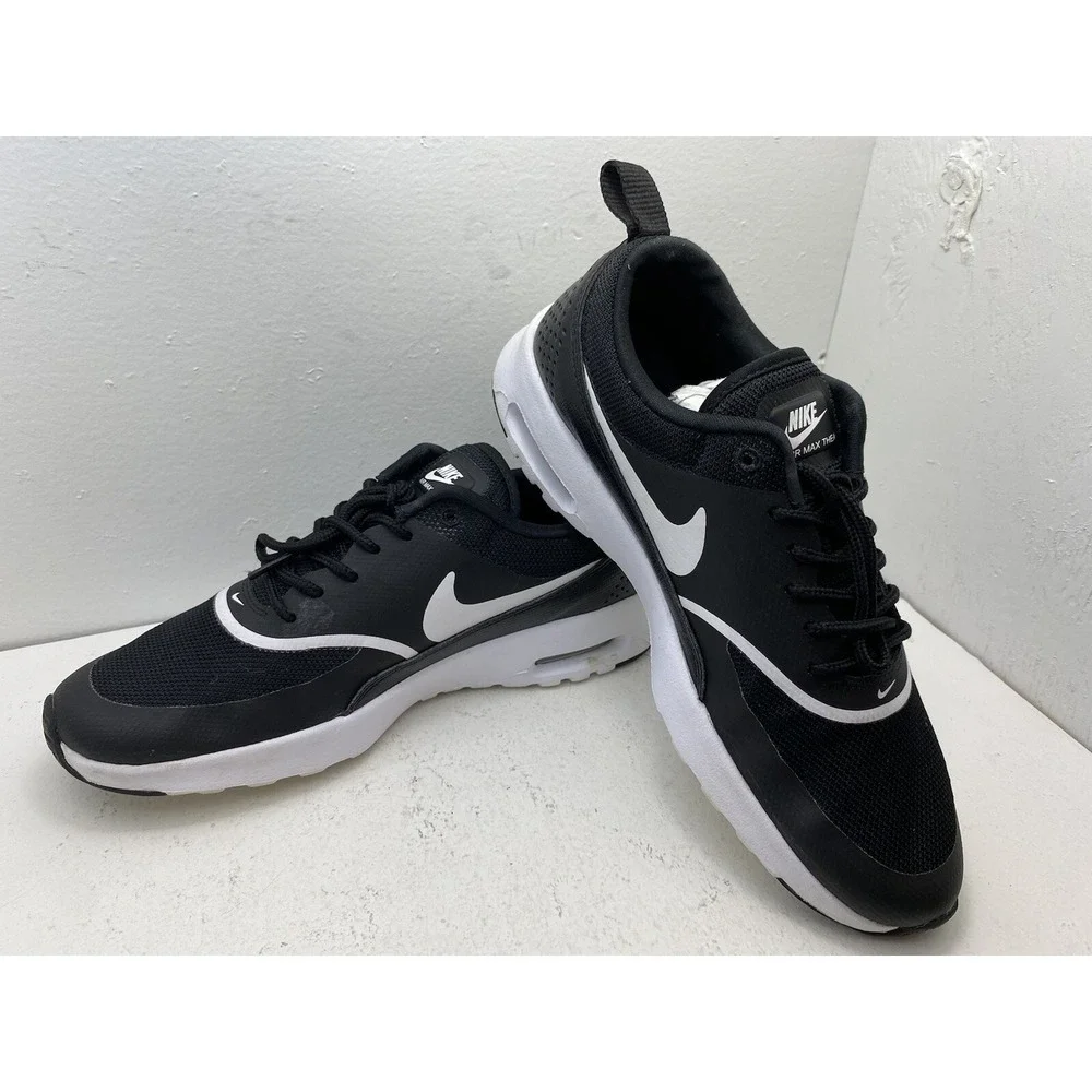 Nike Women's Air Max Thea Black Black White 599409-028 Size 7.5 Sneakers.